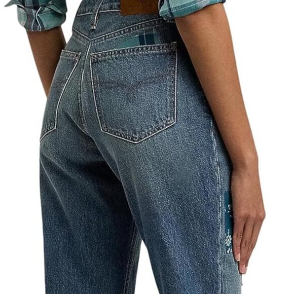 Ralph Lauren Womens Patchwork Boyfriend Jeans 6-8 - Picture 5 of 10